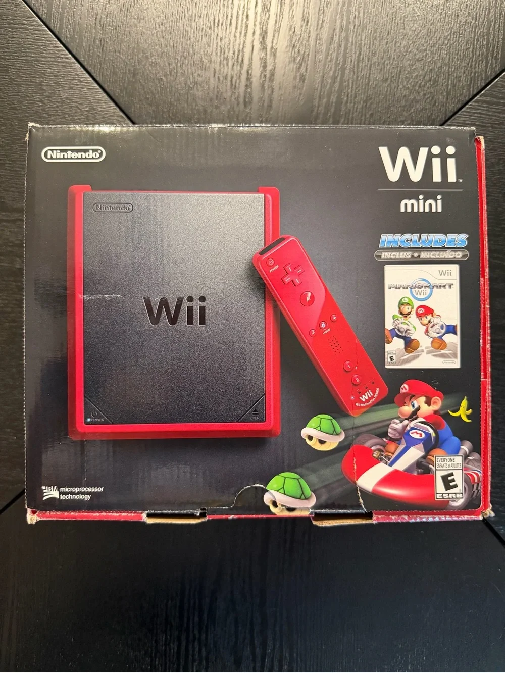Nintendo Wii Mini Black Console with Red Accents and Red Controllers